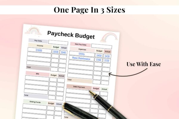 Rainbow Paycheck Budget Feature Image 4 Paycheck budget printable planner pdf - image 5