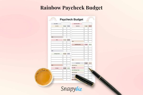 Rainbow Paycheck Budget Feature Image 5 Paycheck budget printable planner pdf - image 6