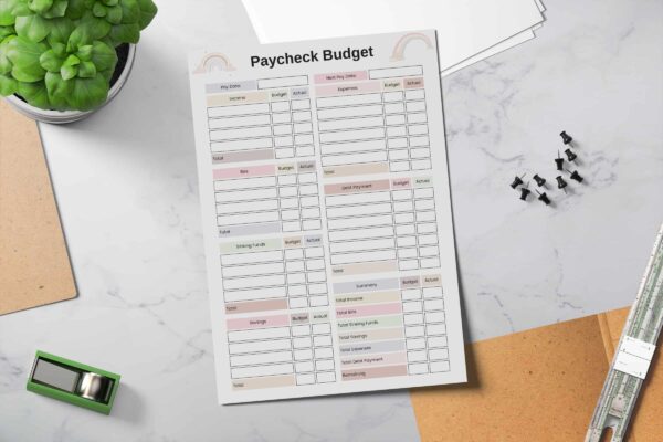 Rainbow Paycheck Budget Feature Image 8 Paycheck budget printable planner pdf - image 9