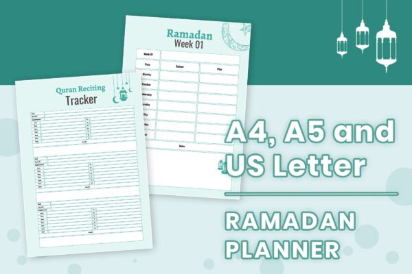 Ramadan Planner Bundle 6 Ramadan printable planner