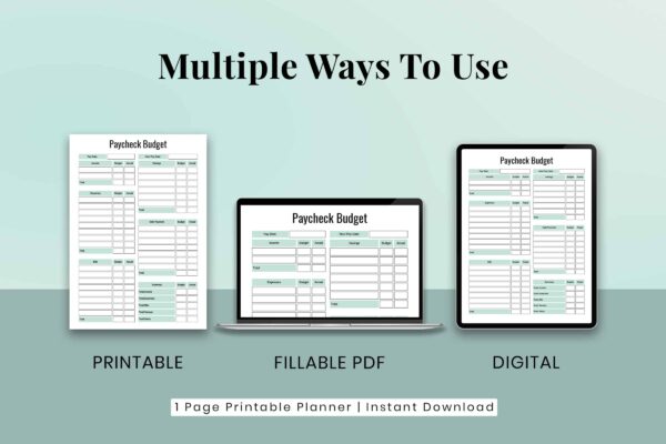 Single Paycheck Budget Feature Image 3 Paycheck budget printable planner pdf - image 4