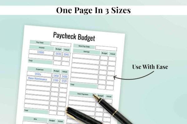 Single Paycheck Budget Feature Image 4 Paycheck budget printable planner pdf - image 5