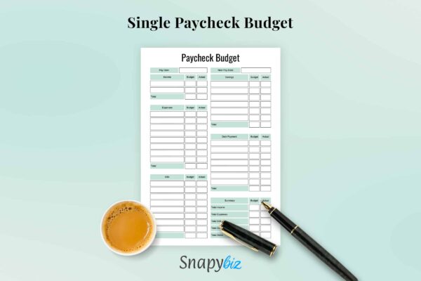 Single Paycheck Budget Feature Image 5 Paycheck budget printable planner pdf - image 6
