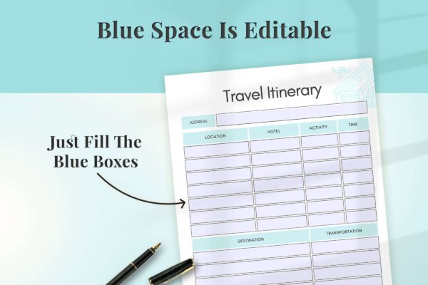 Travel Printable Planner Feature Image 3 Travel printable tracker