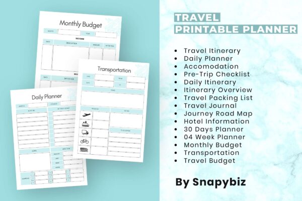 Travel Printable Planner Feature Image 6 Travel printable tracker