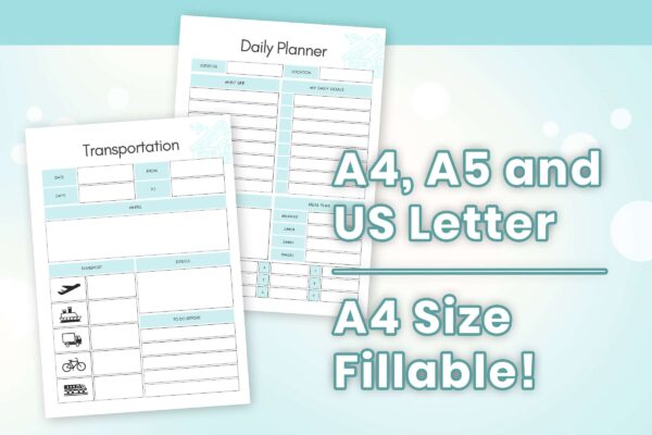 Travel Printable Planner Feature Image 7 Travel printable tracker