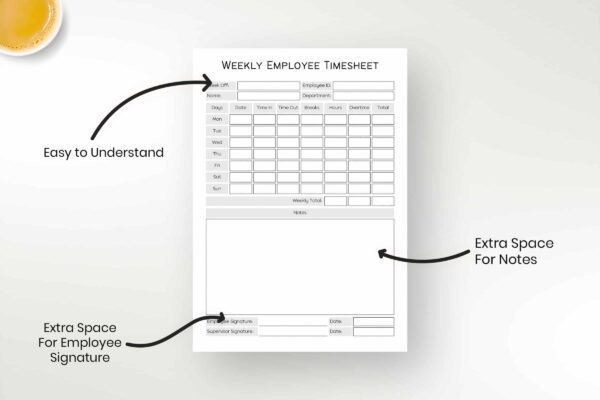 Printable employee timesheet - image 2