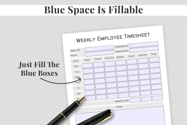 Printable employee timesheet - image 3