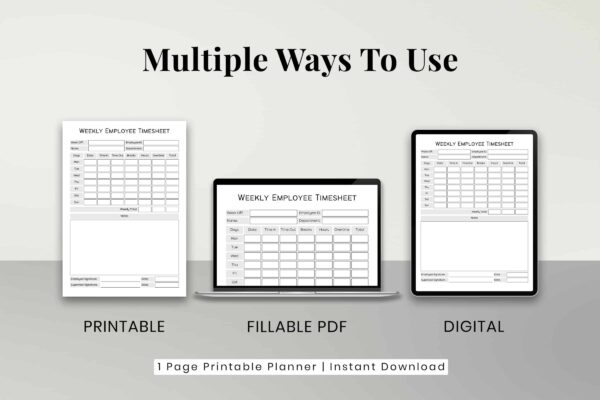Printable employee timesheet - image 4