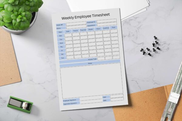 Weekly Employee Timesheet Feature Image 8 Time tracking printable for employees