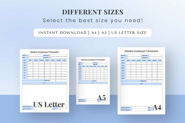 Weekly Employee Timesheet Feature Image 9 Time tracking printable for employees