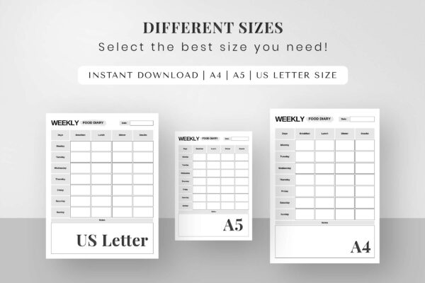 Weekly Food Diary Feature Image 9 Weekly food journal, food diary, food tracker