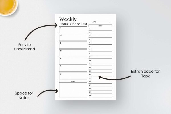 Weekly Home Chore List Feature Image 2 Weekly home chore list, home management, adhd cleaning