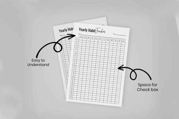 Printable yearly habit tracker