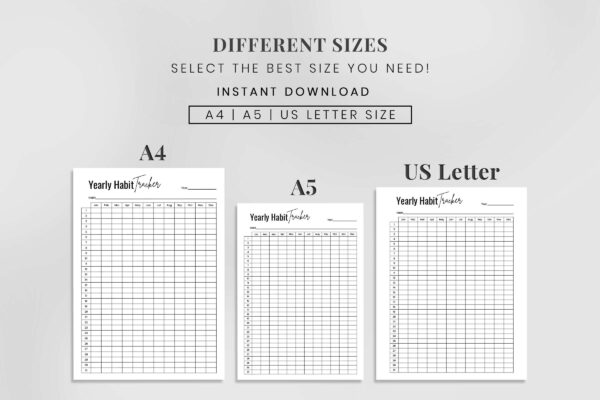 Printable yearly habit tracker