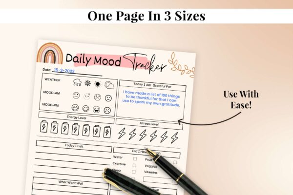 Online mood tracker, boho mood , mood tracker pdf