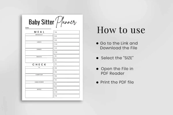 Baby Sitter Planner Feature Image 8 Baby schedule - image 4