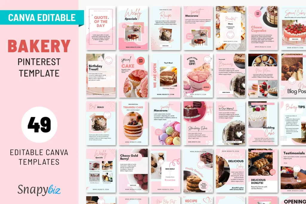 Bakery Pinterest Canva Posts Template Bakery Pinterest Canva Posts Template