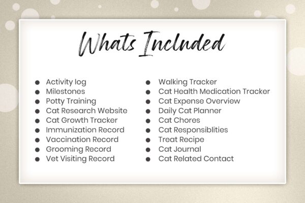 Cat Care Planner Black And White 6 Cat care planner - image 6