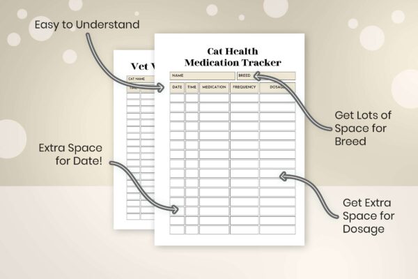 Cat Care Planner Black And White 8 Cat care planner - image 8
