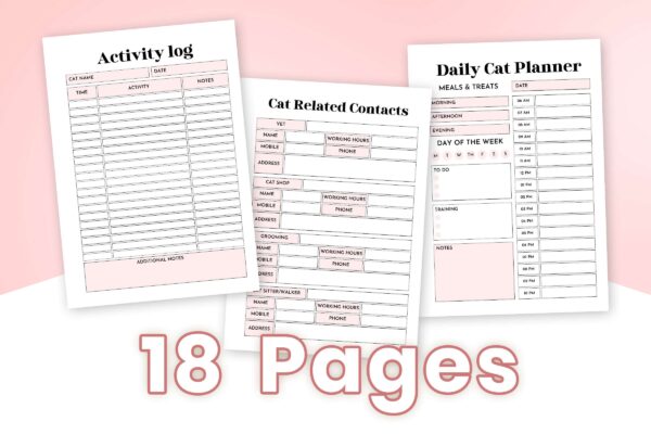 Cat Care Planner Pink 2 Cat care planner - image 2
