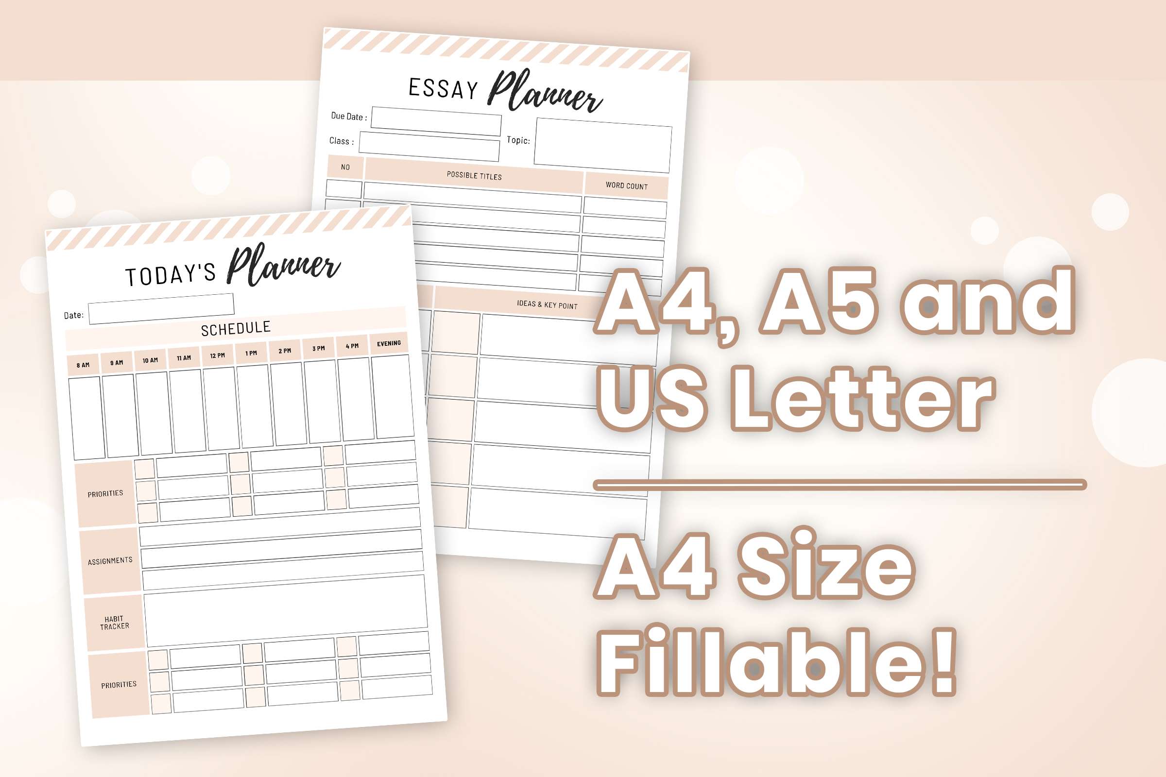 College Student Printable Planner | SnapyBiz