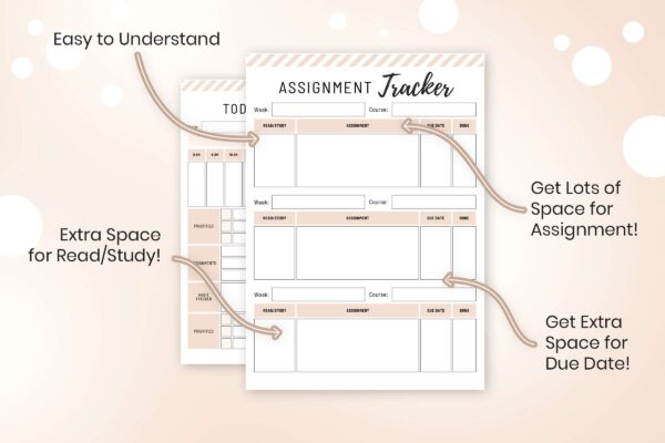College Planner Beige 8 College student printable planner - image 3