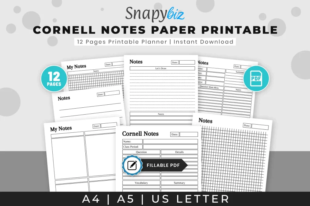Cornell Notes Paper Printable Cornell Notes Paper Printable