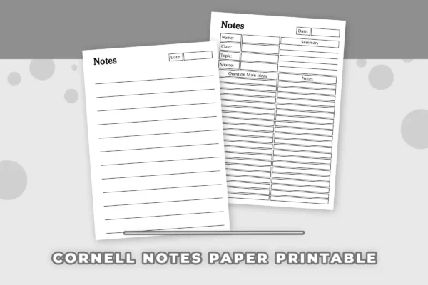 Cornell Notes Printable 1 Cornell notes paper printable - image 11