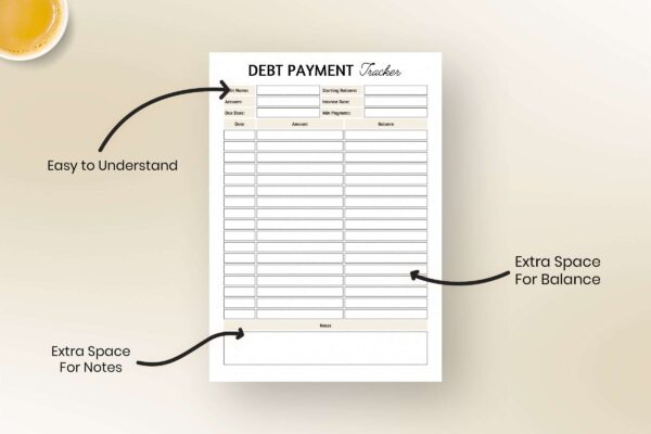 Debt payments, debt payment log, fund tracker, debt log - image 10