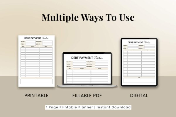 Debt payments, debt payment log, fund tracker, debt log - image 8