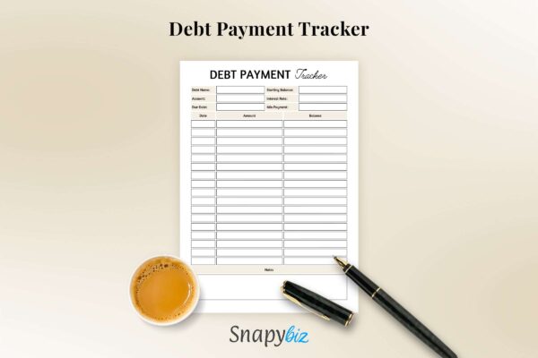 Debt payments, debt payment log, fund tracker, debt log - image 6