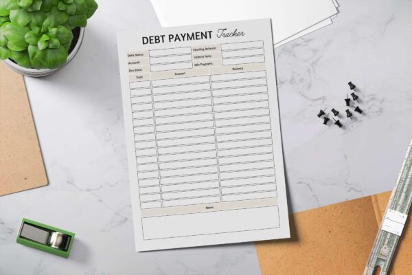 Debt payments, debt payment log, fund tracker, debt log - image 3