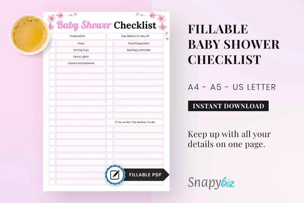 Free Baby Shower Checklist Free Baby Shower Checklist