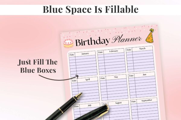 Fillable Birthday Printable Planner Feature Images 3 Printable birthday tracker - image 7