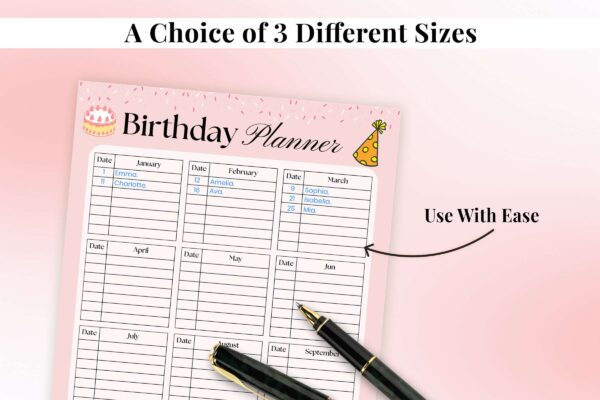 Fillable Birthday Printable Planner Feature Images 5 Printable birthday tracker - image 5