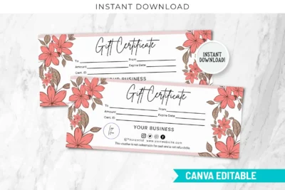 Floral Gift Certificate Template