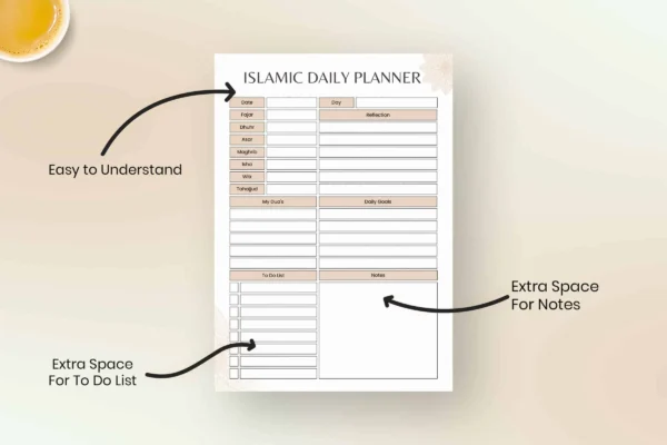Islamic Daily Planner Beige Feature Image 2 Muslim daily planner - image 2