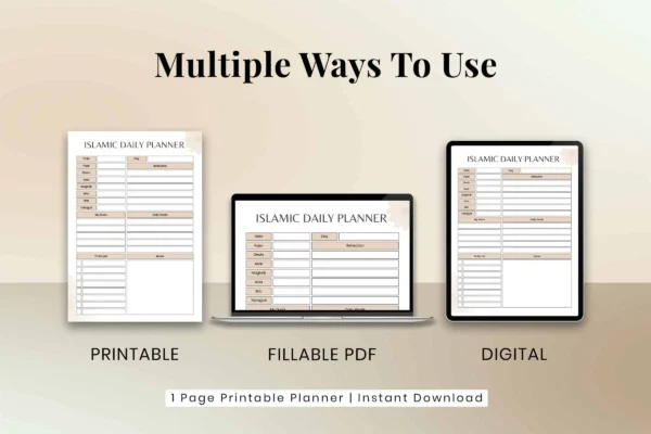 Islamic Daily Planner Beige Feature Image 4 Muslim daily planner - image 9