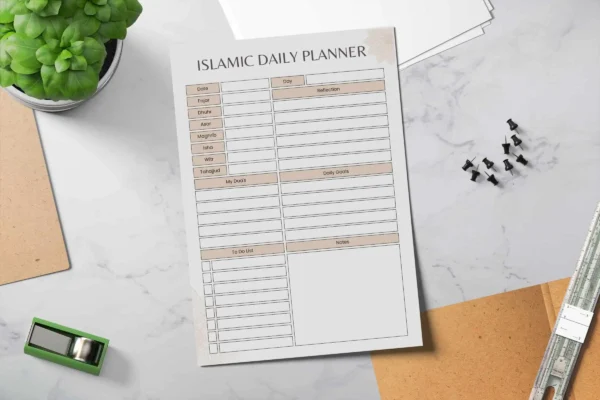 Islamic Daily Planner Beige Feature Image 9 Muslim daily planner - image 4