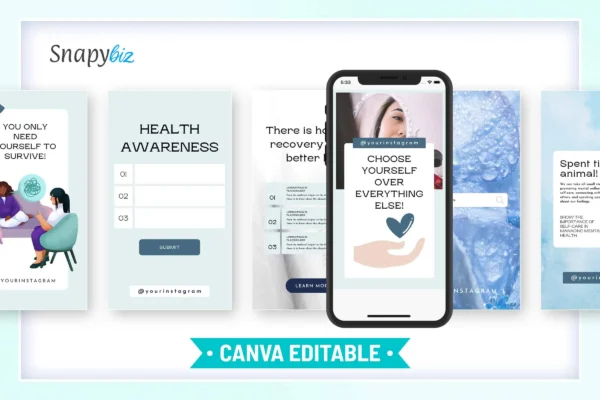 Mental Health Instagram Story Template Blue Feature Images 10 Mental health instagram canva post template - image 2