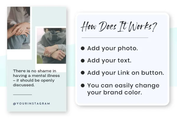 Mental Health Instagram Story Template Blue Feature Images 5 Mental health instagram canva post template - image 7