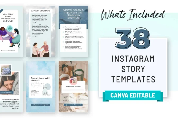 Mental Health Instagram Story Template Blue Feature Images 6 Mental health instagram canva post template - image 6