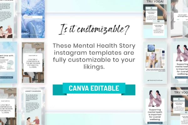 Mental Health Instagram Story Template Blue Feature Images 7 Mental health instagram canva post template - image 5
