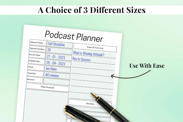 Podcast Content Planner 10 Printable podcast content planner - image 11