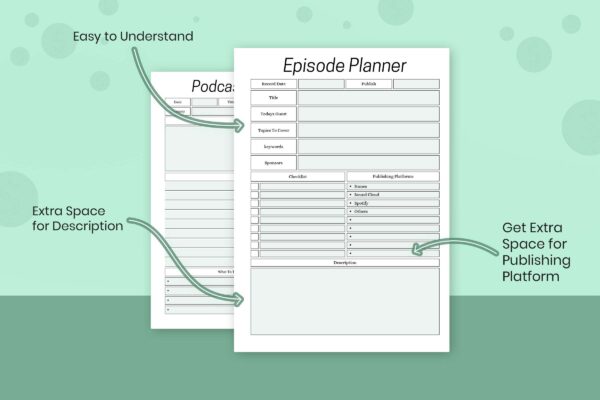 Podcast Content Planner 5 Printable podcast content planner - image 6