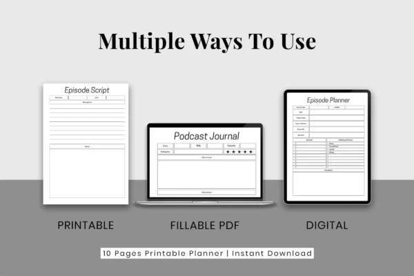 Podcast printable planner pdf - image 3