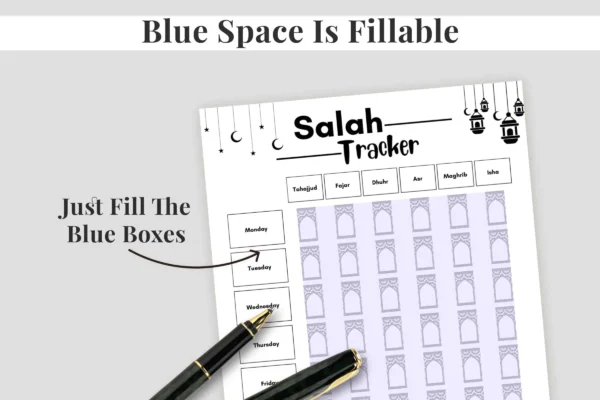Salah tracker printable - image 9