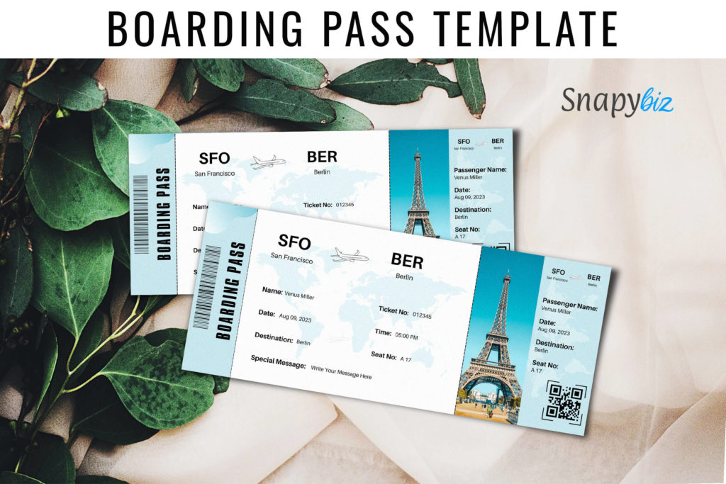 Editable Canva Boarding Pass Template Editable Canva Boarding Pass Template