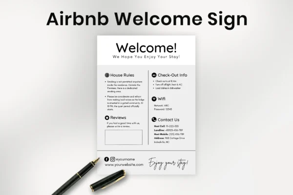 Airbnb Welcome Sign Feature Image 3 Airbnb welcome sign template - image 3